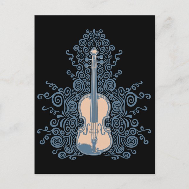 Swirly Violin Postcard (Front)