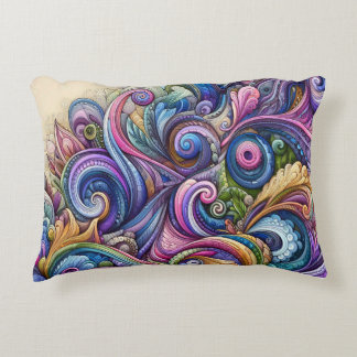 Swirly Whirly Colour Burst Accent Pillow