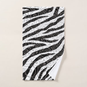 Swirly Zebra Design Hand Towel