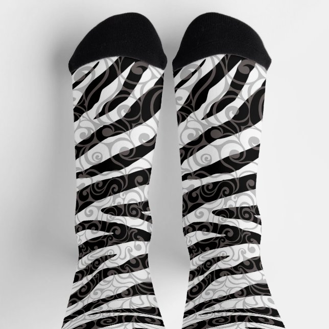 Swirly Zebra Design Socks (Top)