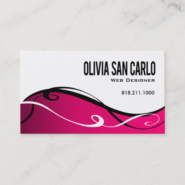 Swirlygig Web Designer business card template (Front)