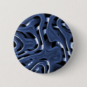 Swiryly Blue Chrome Abstract Art 2 Inch Round Button