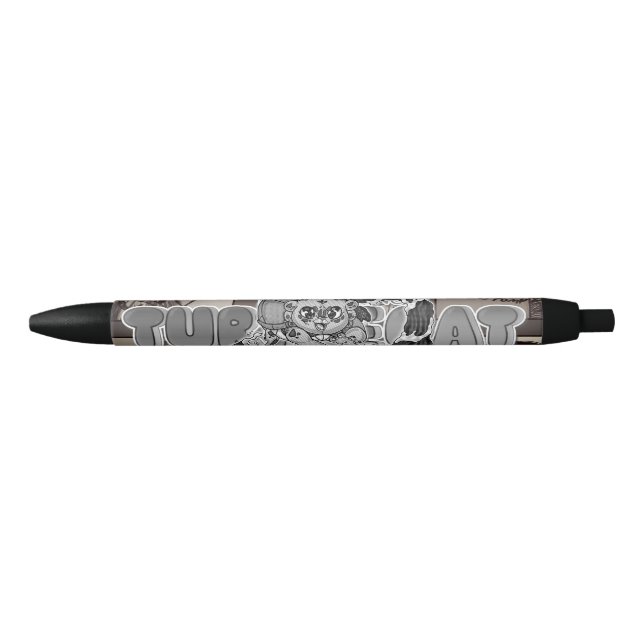 Swish-a-wssshh Actiony Turtlecat Manga Toned Blue  Blue Ink Pen (Front)