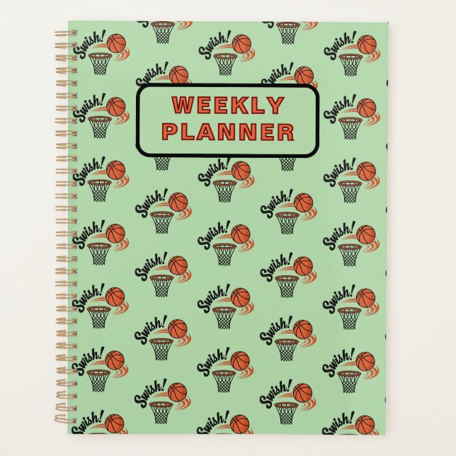 Swish Slam Dunk: Vintage Basketball Style Planner (Front)