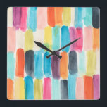 Swish Swatch I Square Wall Clock<br><div class="desc">Swish Swatch I by June Erica Vess. This fun piece of art is created in a watercolor-like style in varying colors.| 158240FN</div>