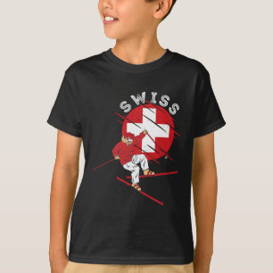 Swiss Alpine Skiing Schweiz Roots Switzerland Flag T-Shirt
