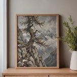 Swiss Alps Eiger Larch Tree Art Canvas Print<br><div class="desc">Can you hear the distant chime of cowbells and the whistle of the wind through the needles? This perspective takes you right to the edge of a jagged limestone outcrop, looking up at a gnarled European Larch that has weathered a century of Swiss winters. In the background, the mighty Eiger...</div>