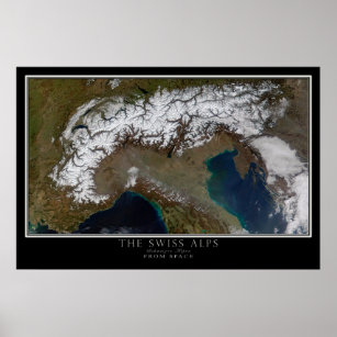 Swiss Alps From Space Poster