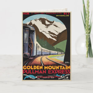 Swiss Alps Greetings with Vintage Poster Print Card