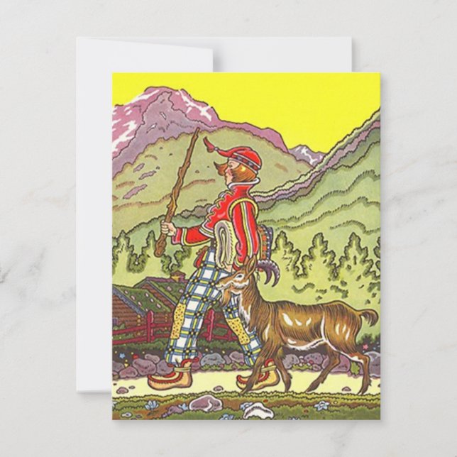 Swiss Alps Heidi Themed Party birthday INVITATIONS (Front)
