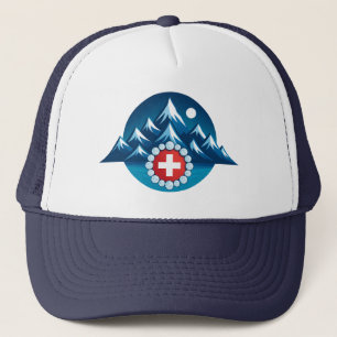 Swiss Alps Illustration Trucker Hat