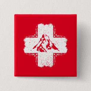 Swiss Alps Matterhorn - Switzerland  2 Inch Square Button