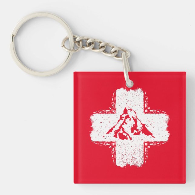 Swiss Alps Matterhorn - Switzerland  Keychain (Front)