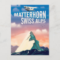 Swiss Alps Matterhorn travel poster