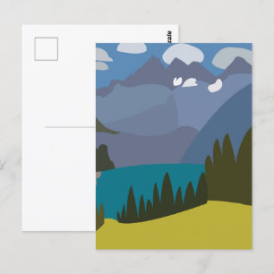 Swiss Alps Mountain Lake Postcard