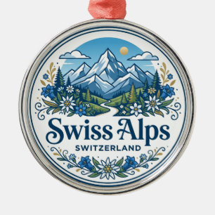 Swiss Alps Switzerland Metal Ornament