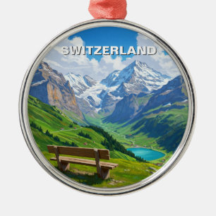 Swiss Alps Switzerland Travel Metal Ornament