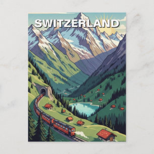 Swiss Alps Switzerland Travel Postcard