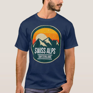SWISS ALPS SWITZERLAND Vintage Mountain Sunset T-Shirt