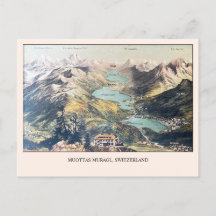 Swiss Alps View Muottas Muragl Vintage Blank
