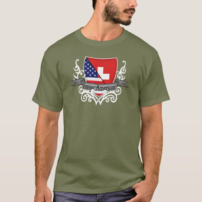 Swiss-American Shield Flag T-Shirt (Front)