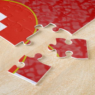 Swiss Angel Flag on Red and White Personalized  Jigsaw Puzzle