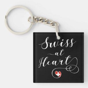 Swiss At Heart, Switzerland Keychain