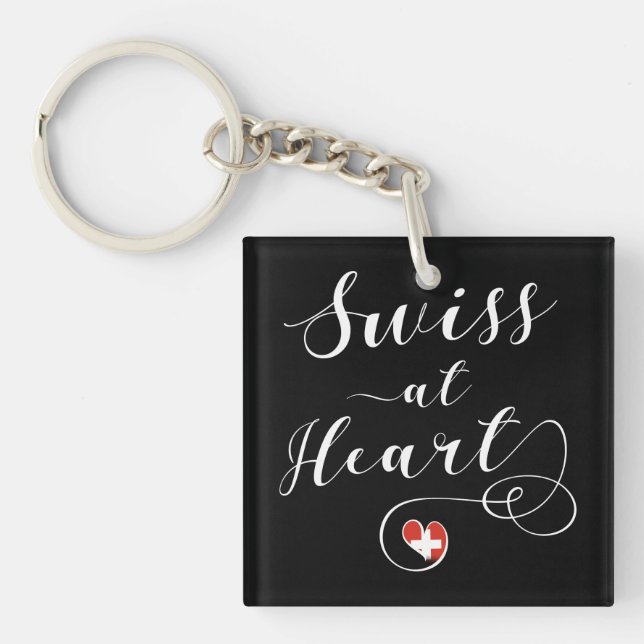 Swiss At Heart, Switzerland Keychain (Front)