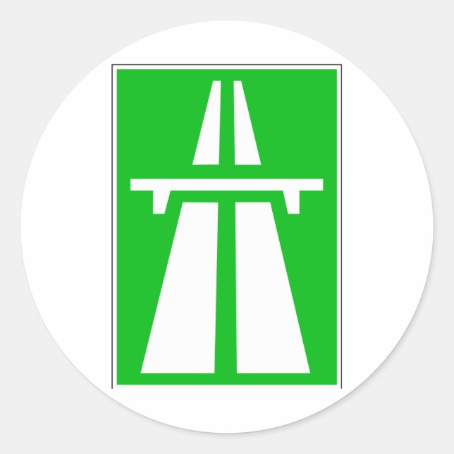 Swiss Autobahn Sign Classic Round Sticker (Front)