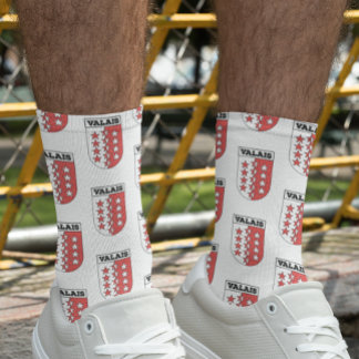Swiss Canton of Valais Coat of Arms Socks