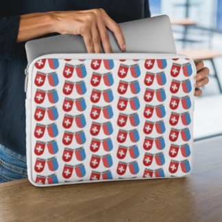 Swiss & Canton Ticino Flags  Laptop Sleeve