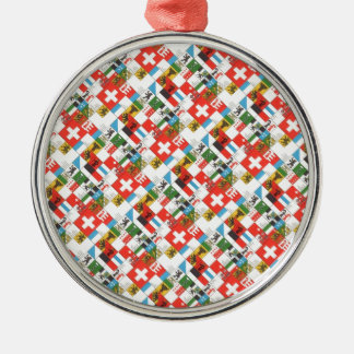 Swiss cantonial flags metal ornament