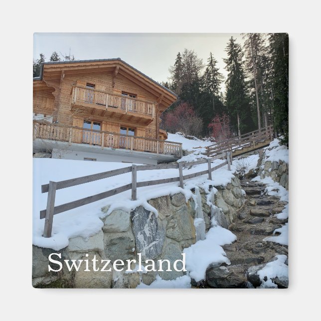 Swiss chalet with stream magnet (Front)