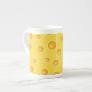 Swiss Cheese Cheezy Texture Pattern Bone China Mug