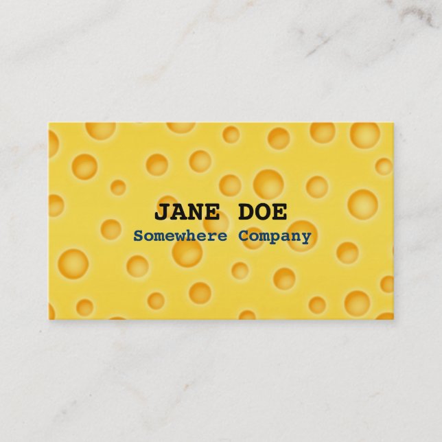 Swiss Cheese Cheezy Texture Pattern Business Card (Front)
