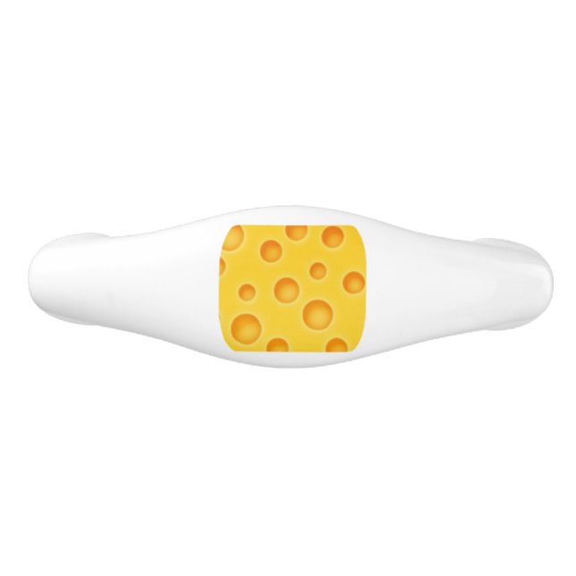 Swiss Cheese Cheezy Texture Pattern Ceramic Drawer Pull (Front)