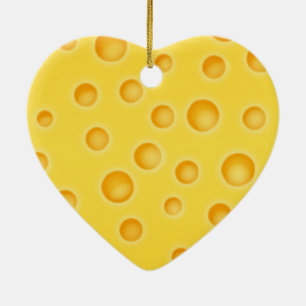 Swiss Cheese Cheezy Texture Pattern Ceramic Ornament