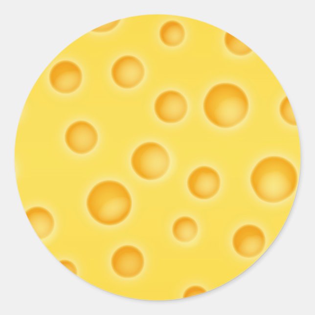 Swiss Cheese Cheezy Texture Pattern Classic Round Sticker (Front)