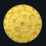 Swiss Cheese Cheezy Texture Pattern Dartboard<br><div class="desc">Featuring vector artwork of yellow swiss cheese texture pattern.</div>