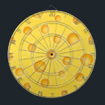 Swiss Cheese Cheezy Texture Pattern Dartboard<br><div class="desc">Featuring vector artwork of yellow swiss cheese texture pattern.</div>