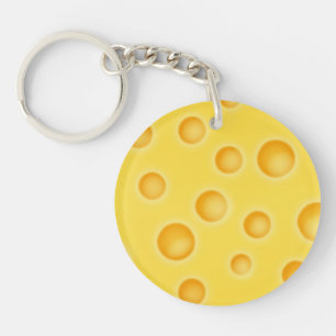 Swiss Cheese Cheezy Texture Pattern Keychain