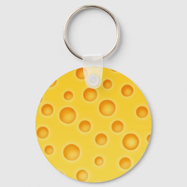 Swiss Cheese Cheezy Texture Pattern Keychain (Front)