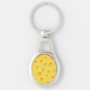 Swiss Cheese Cheezy Texture Pattern Keychain