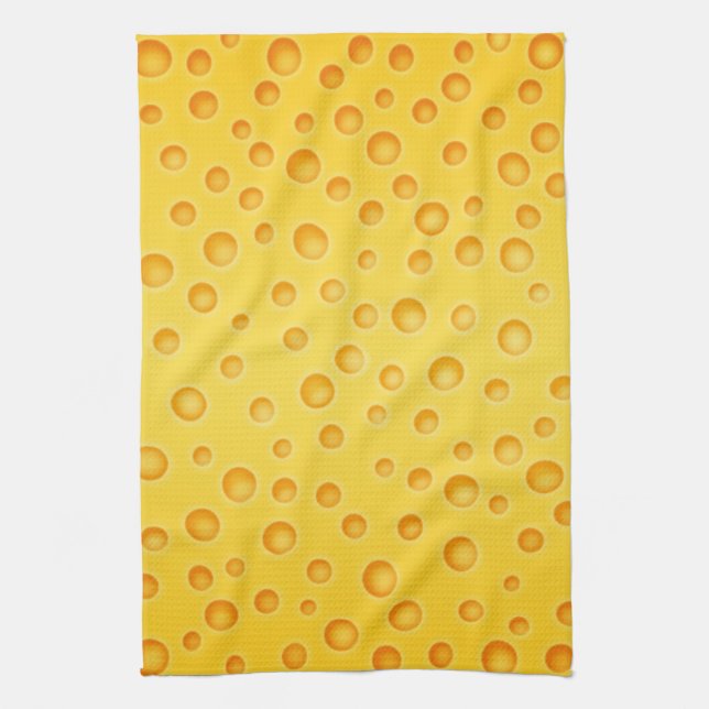 Swiss Cheese Cheezy Texture Pattern Kitchen Towel (Vertical)