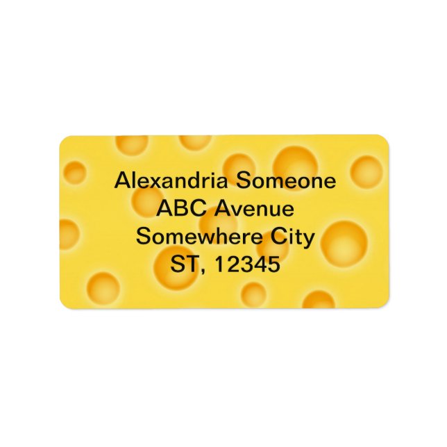 Swiss Cheese Cheezy Texture Pattern Label (Front)