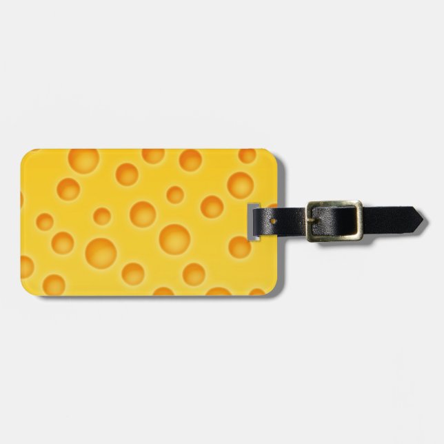 Swiss Cheese Cheezy Texture Pattern Luggage Tag (Front Horizontal)