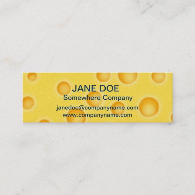Swiss Cheese Cheezy Texture Pattern Mini Business Card (Front)