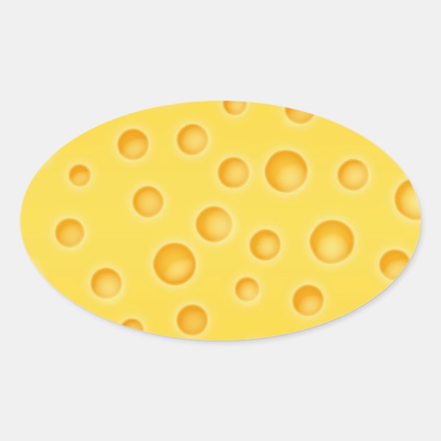 Swiss Cheese Cheezy Texture Pattern Oval Sticker (Front)