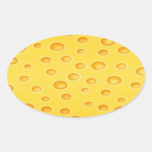 Swiss Cheese Cheezy Texture Pattern Oval Sticker