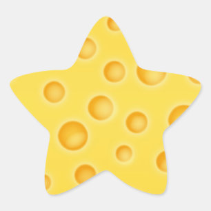 Swiss Cheese Cheezy Texture Pattern Star Sticker